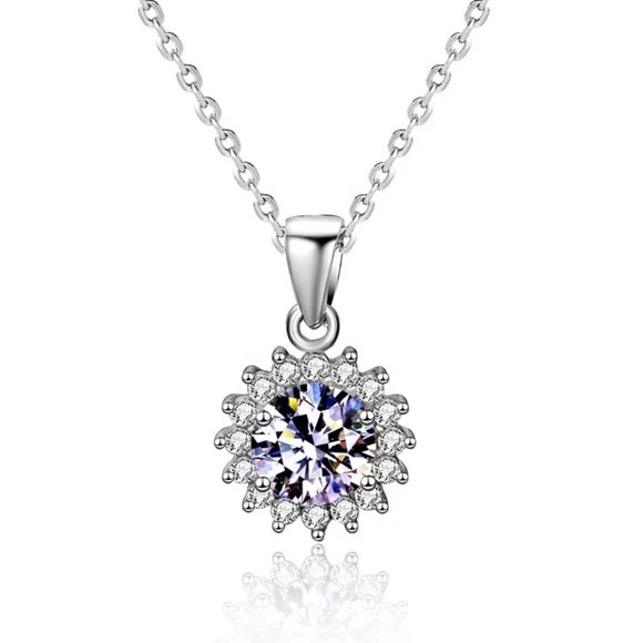 Certified 1ct. t.w. Diamond Sun Necklace - Picture 1 of 16